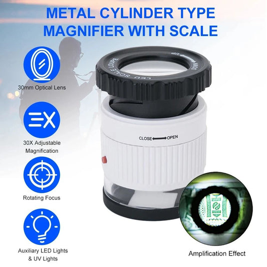 Professional 30X Precision LED Scale Loupe