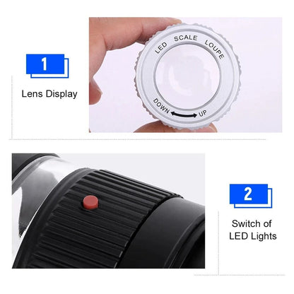 Professional 30X Precision LED Scale Loupe