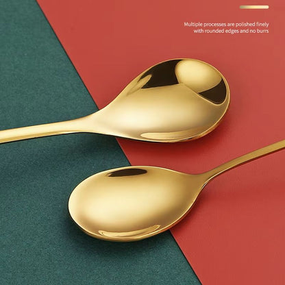 4PCS Christmas Coffee Spoon Set Gold Stainless Steel Festive Tableware
