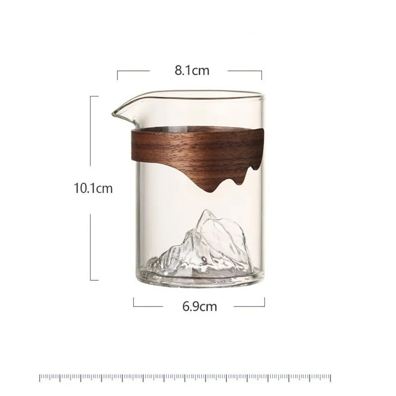 Anti Scalding Wooden Handle Glass Fair Cup Tea Pitcher