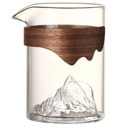 Anti Scalding Wooden Handle Glass Fair Cup Tea Pitcher