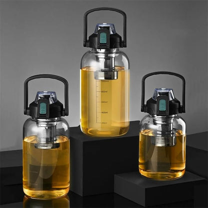 Large Glass Water Bottle with Tea Infuser and Strainer