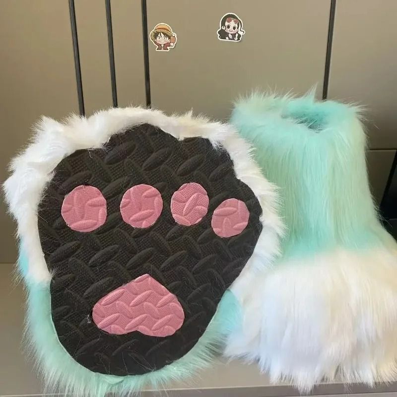 Fluffy Kig Fursuit Cosplay Paw Shoes
