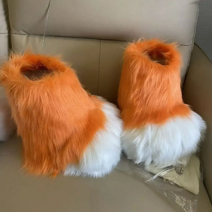 Fluffy Kig Fursuit Cosplay Paw Shoes