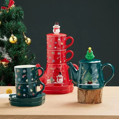 Christmas Porcelain Teaware Gift Set