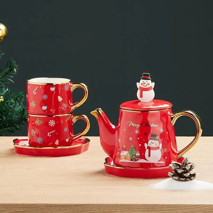 Christmas Porcelain Teaware Gift Set