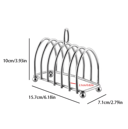 Stainless Steel Toast Bread Rack 6 Slice Bread Holder for Restaurant and Home Use