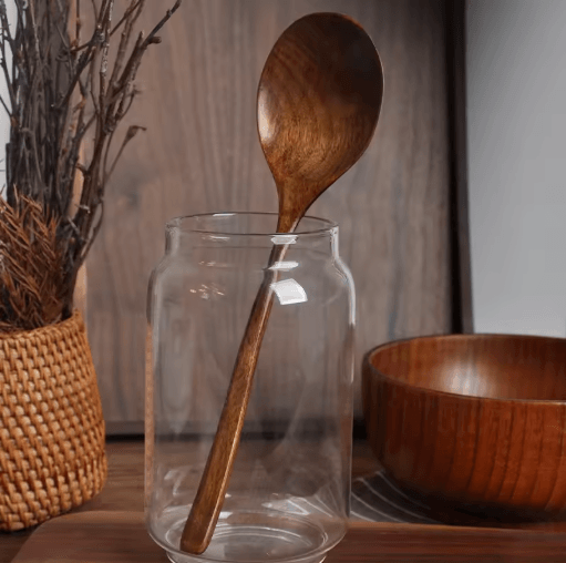 Wooden Soup Spoon Eco Friendly Natural Ellipse Ladle for Cooking and Dining