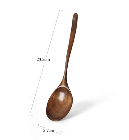 Wooden Soup Spoon Eco Friendly Natural Ellipse Ladle for Cooking and Dining