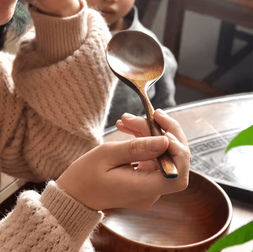 Wooden Soup Spoon Eco Friendly Natural Ellipse Ladle for Cooking and Dining