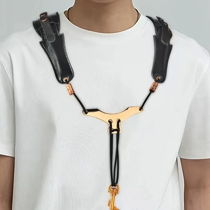 Professional Ergonomic Leather Saxophone Neck Strap