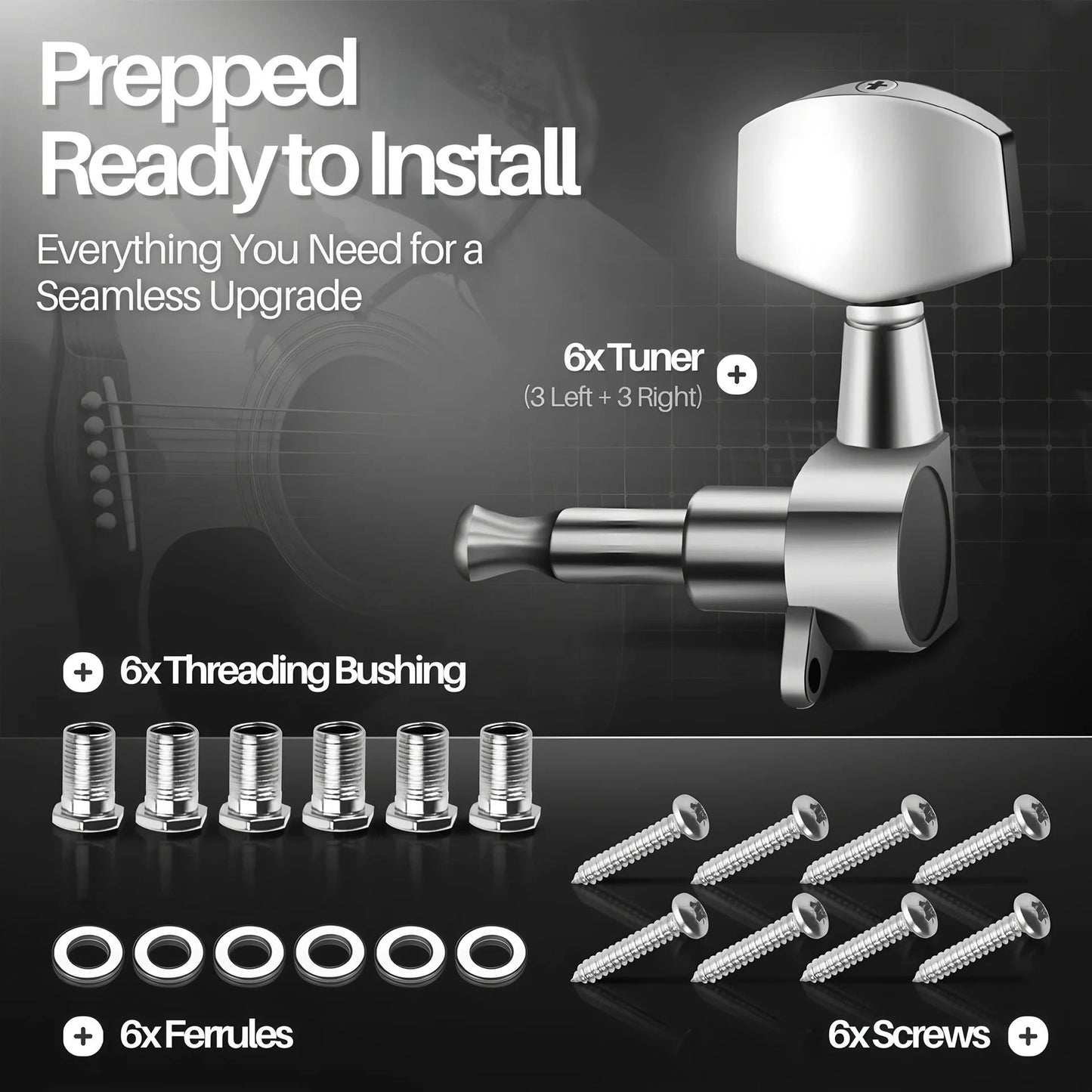 Professional Precision Guitar Tuning Pegs Set