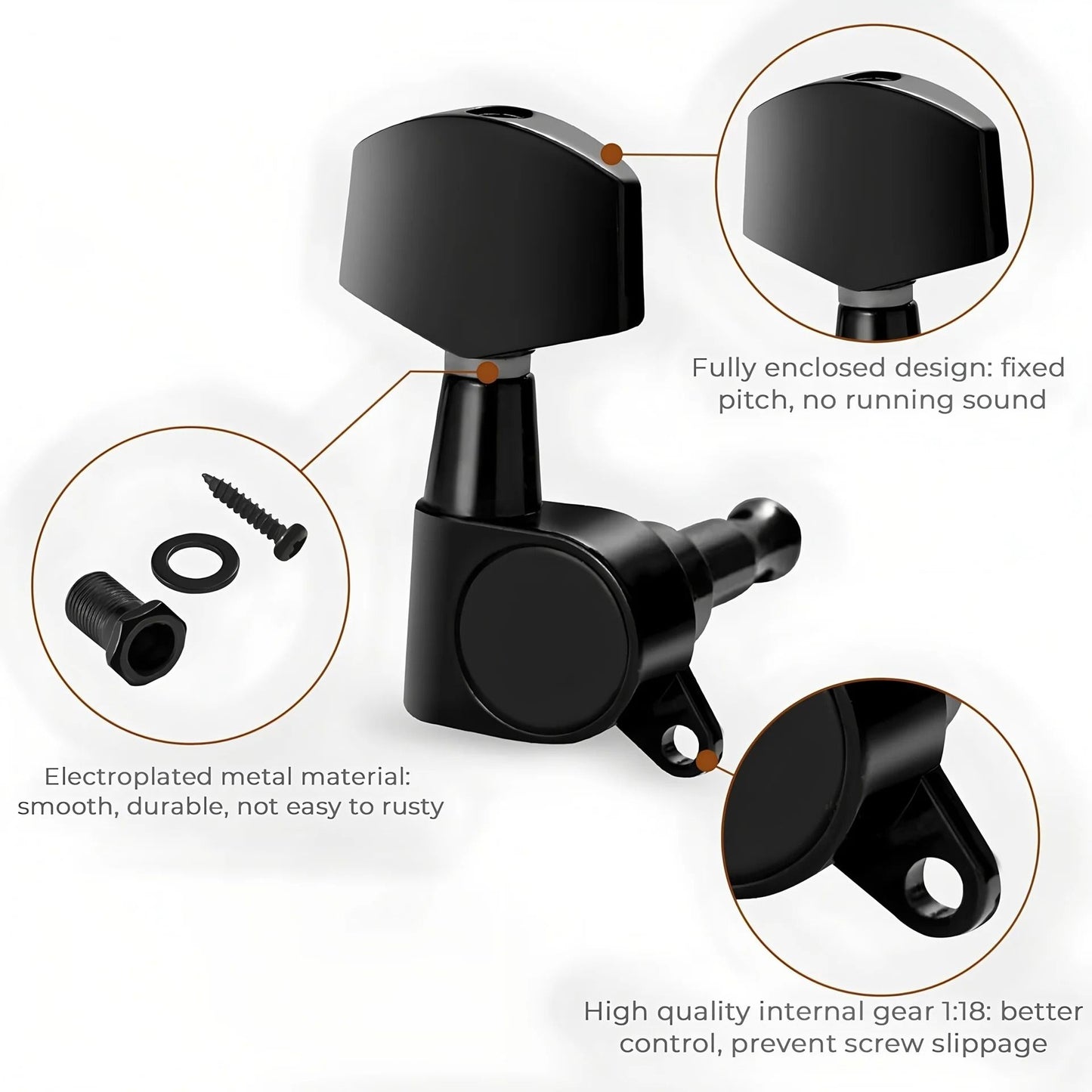 Professional Precision Guitar Tuning Pegs Set
