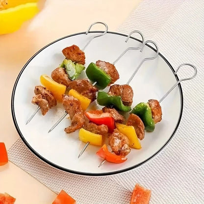 Air Fryer Grill Rack with Skewers Stainless Steel Square Cooking Accessory Set