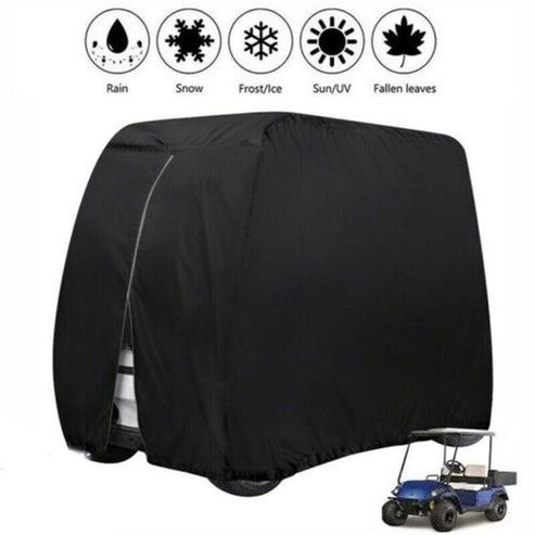 Passenger Waterproof Golf Cart Cover Zipper Design, Fits EZ GO Club Car , Secure Elastic