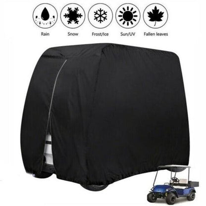 Passenger Waterproof Golf Cart Cover Zipper Design, Fits EZ GO Club Car , Secure Elastic