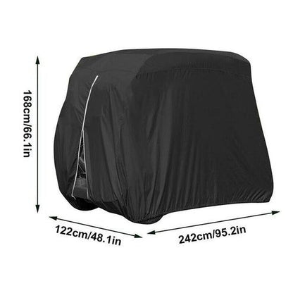 Passenger Waterproof Golf Cart Cover Zipper Design, Fits EZ GO Club Car , Secure Elastic