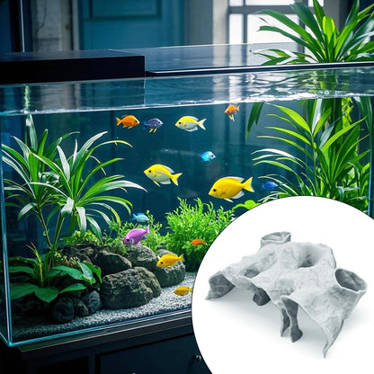 Aquarium Gravel Tunnel Cave Ornament, Natural Curved Hideout Decor for Fish Tank Habitat, Betta Shrimp & Fry Shelter