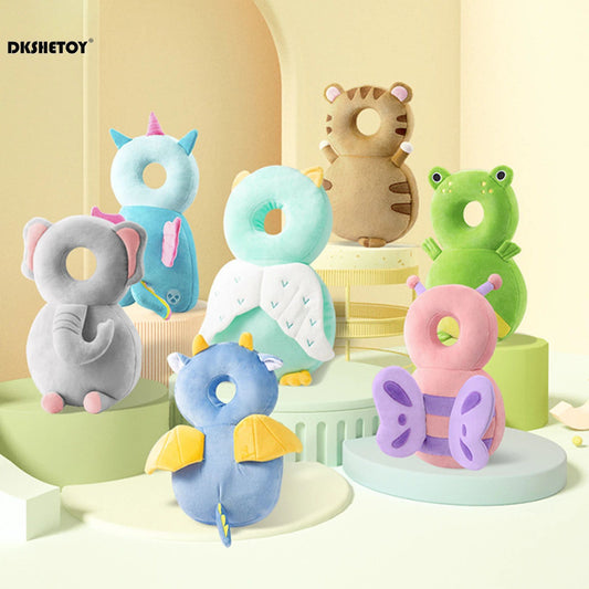 Baby Head Protection Cushion Backpack, Cute Animal Plush Safety Pad with Adjustable Straps for Toddlers Learning to Walk
