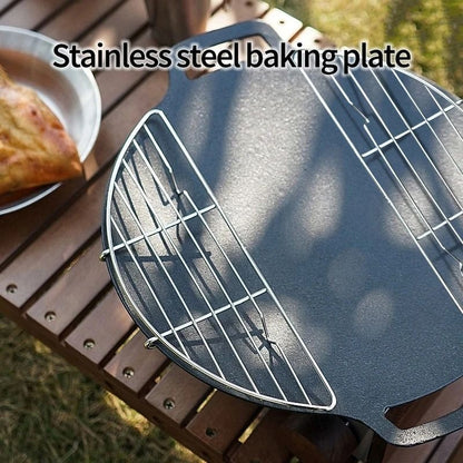 Stainless Steel Outdoor Barbecue Net & Steam Rack – Multifunctional Anti-Scorching Grill Grate