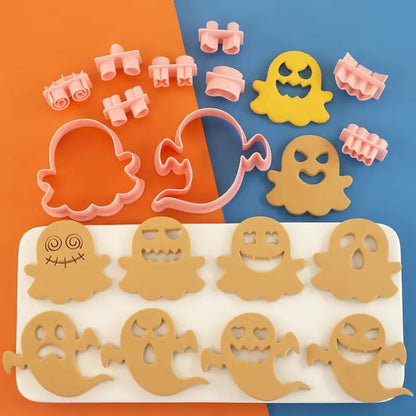 Halloween Mini Cookie Cutter Set – Stainless Steel Mini Gingerbread & Frosting Decoration Molds