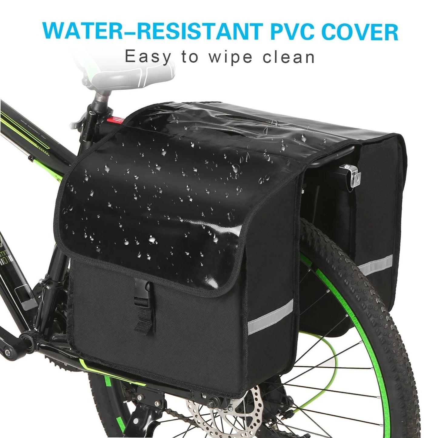 28L Water Resistant Bicycle Rear Seat Trunk Bag – Large Capacity Bike Pannier for Commuting