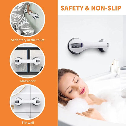 UltraGrip Dual-Lock Suction Shower Grab Bar - Portable Bathroom Safety Handle