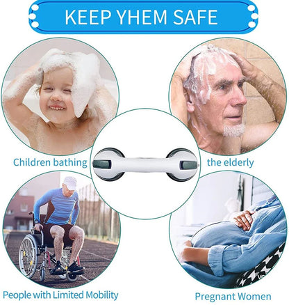 UltraGrip Dual-Lock Suction Shower Grab Bar - Portable Bathroom Safety Handle