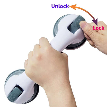 UltraGrip Dual-Lock Suction Shower Grab Bar - Portable Bathroom Safety Handle