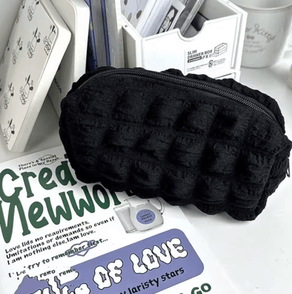 Cute Cream Puff Kawaii Pencil Case Zipper Pen Bag School Stationery Pouch