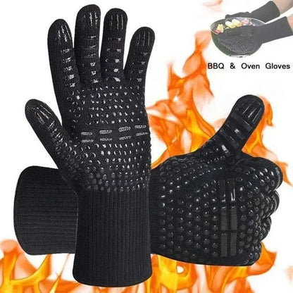1472°F Heat Resistant Gloves for Grilling and Baking, Non-Slip Silicone BBQ Gloves