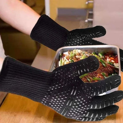 1472°F Heat Resistant Gloves for Grilling and Baking, Non-Slip Silicone BBQ Gloves
