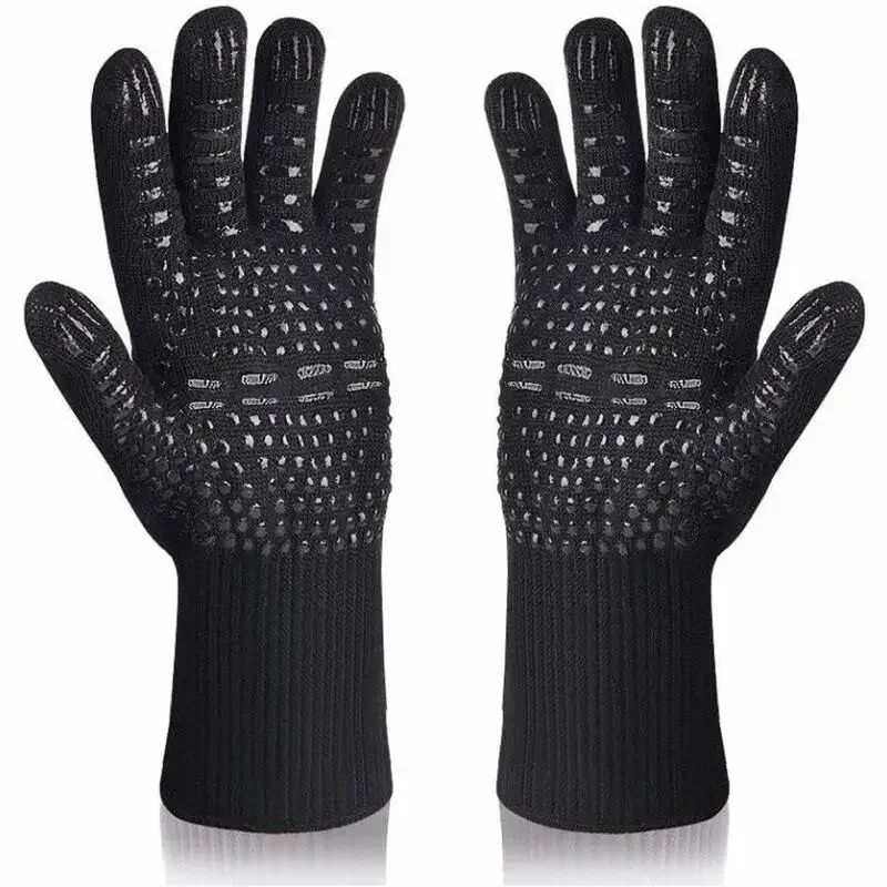 1472°F Heat Resistant Gloves for Grilling and Baking, Non-Slip Silicone BBQ Gloves