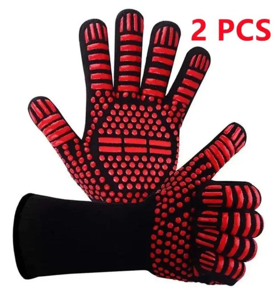 1472°F Heat Resistant Gloves for Grilling and Baking, Non-Slip Silicone BBQ Gloves