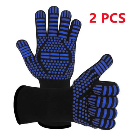1472°F Heat Resistant Gloves for Grilling and Baking, Non-Slip Silicone BBQ Gloves