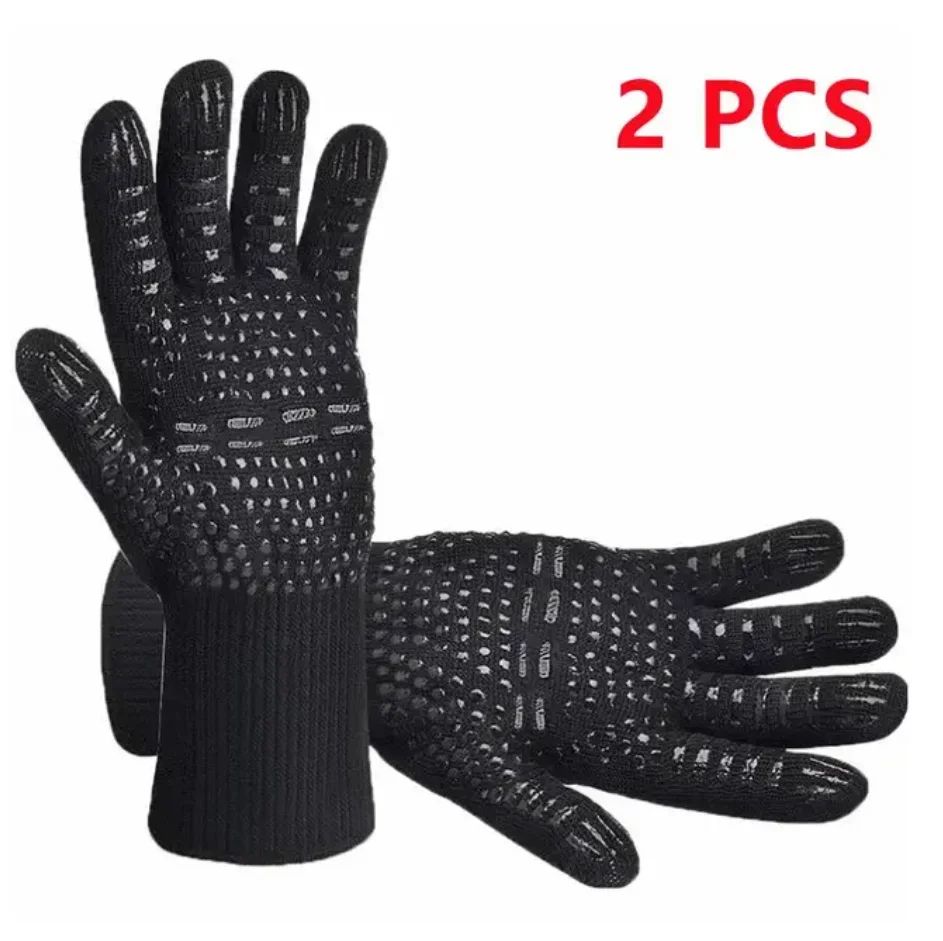 1472°F Heat Resistant Gloves for Grilling and Baking, Non-Slip Silicone BBQ Gloves