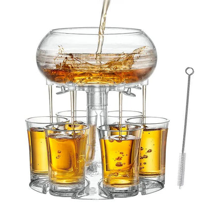 6-Shot Glass Dispenser with Holder – Multi Shot Pourer for Parties & Cocktails