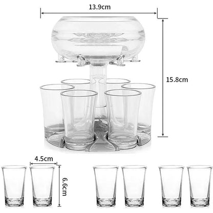 6-Shot Glass Dispenser with Holder – Multi Shot Pourer for Parties & Cocktails