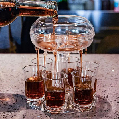 6-Shot Glass Dispenser with Holder – Multi Shot Pourer for Parties & Cocktails