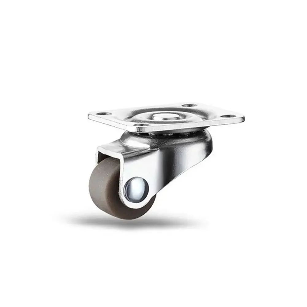0.5/0.8in Silent Rubber Furniture Casters Universal Mini Wheels for Chair Sofa Table Trolley Platform Smooth Rolling