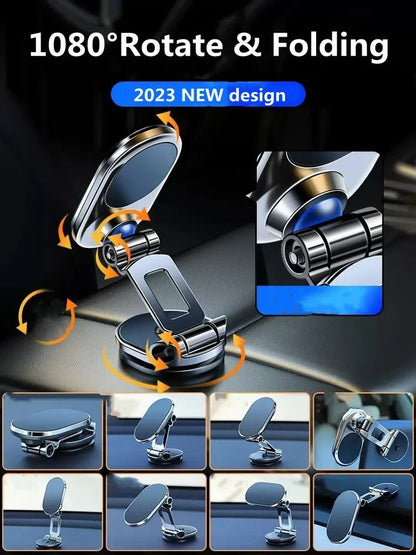 High Stability 1080 Degree Rotatable Magnetic Car Phone Holder and Foldable GPS Support Bracket