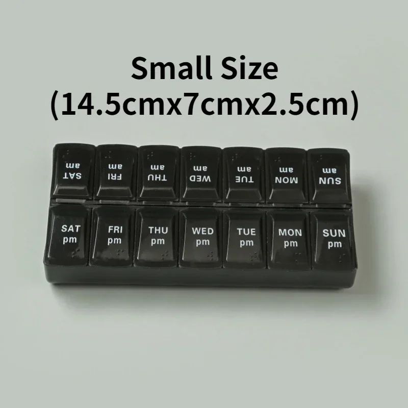 Portable 7 day pill organizer Travel Case with 14 Compartments AM PM Weekly Pill Box