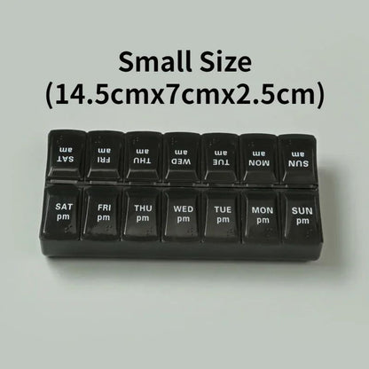 Portable 7 day pill organizer Travel Case with 14 Compartments AM PM Weekly Pill Box