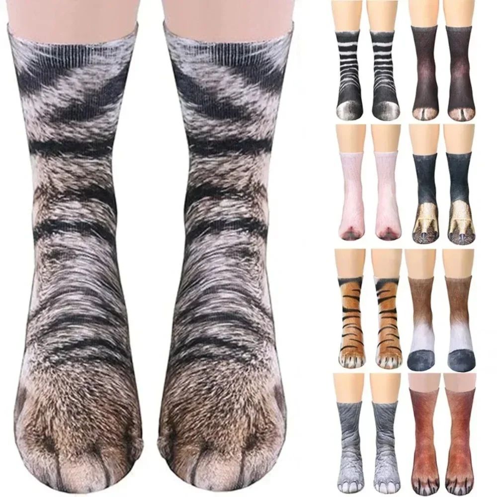 Unisex 3D animal paw socks Crew Novelty Pair for Cosplay and Gag Gifts
