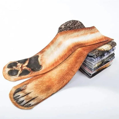 Unisex 3D animal paw socks Crew Novelty Pair for Cosplay and Gag Gifts