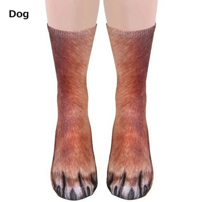 Unisex 3D animal paw socks Crew Novelty Pair for Cosplay and Gag Gifts