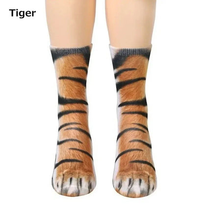 Unisex 3D animal paw socks Crew Novelty Pair for Cosplay and Gag Gifts