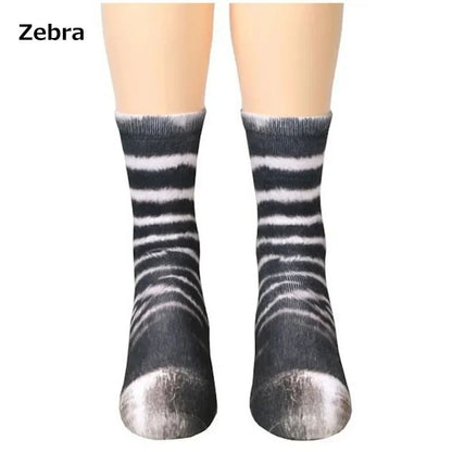 Unisex 3D animal paw socks Crew Novelty Pair for Cosplay and Gag Gifts