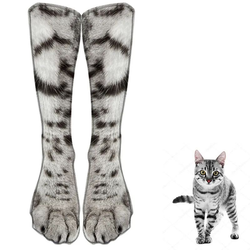 Unisex 3D animal paw socks Crew Novelty Pair for Cosplay and Gag Gifts