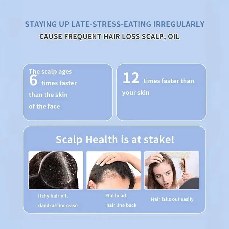 Red & Blue LED Scalp Massage Comb with Vibration for Thicker-Looking Hair
